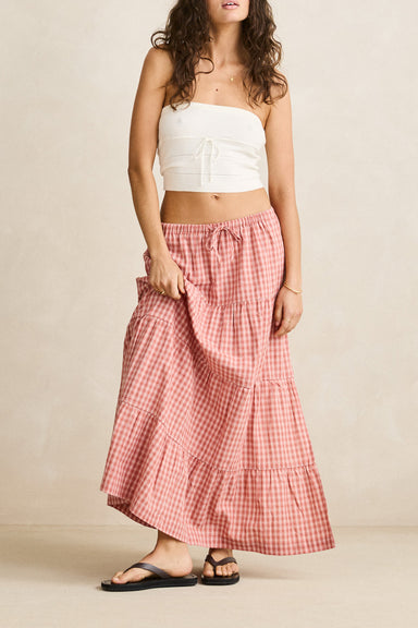 Women's Rhythm Kirra Check Tiered Maxi Skirt