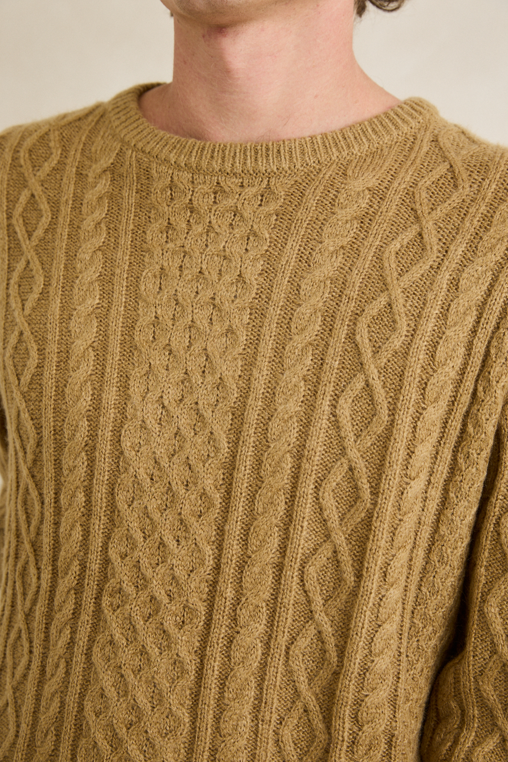 Men's Rhythm Mohair Fishermans Knit in Sand