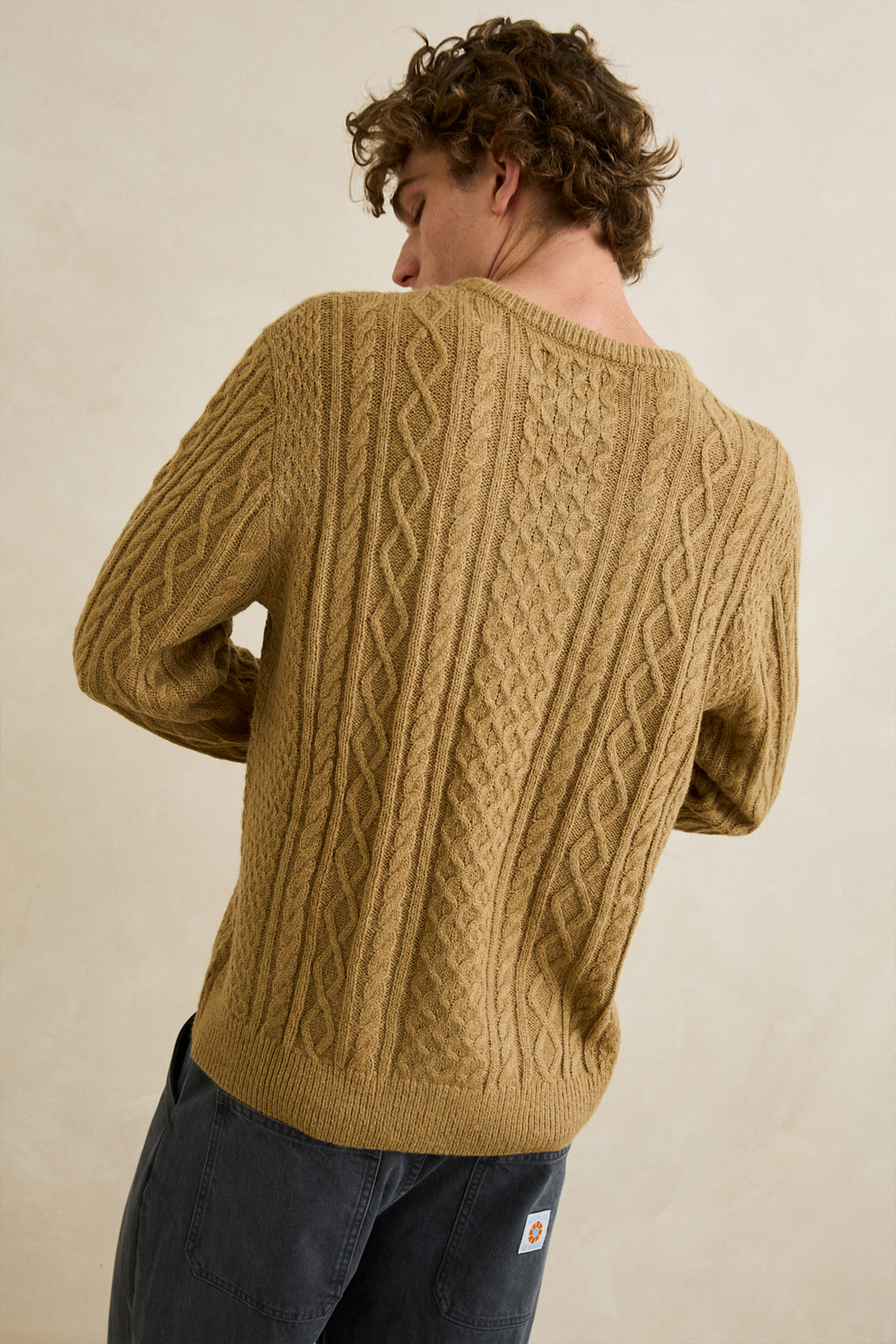 Men's Rhythm Mohair Fishermans Knit in Sand