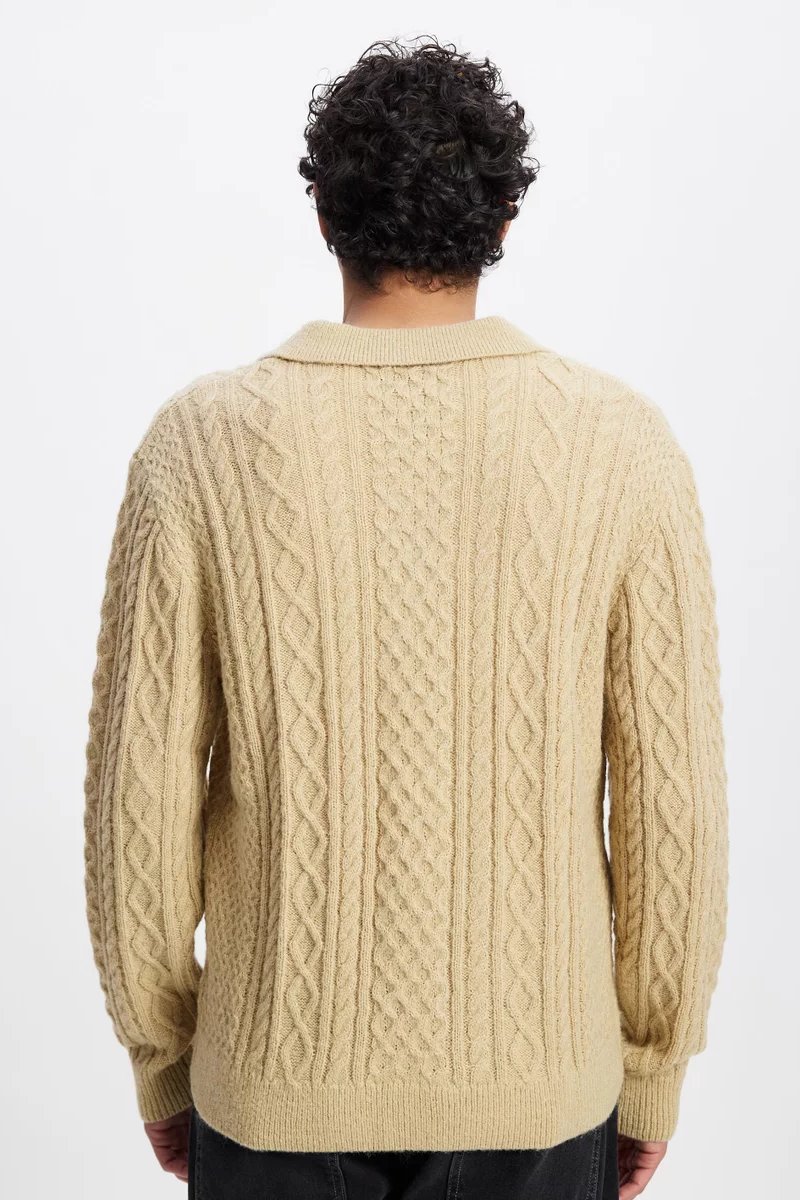 Men's Rhythm Mohair Quarter Zip Fisherman Knit