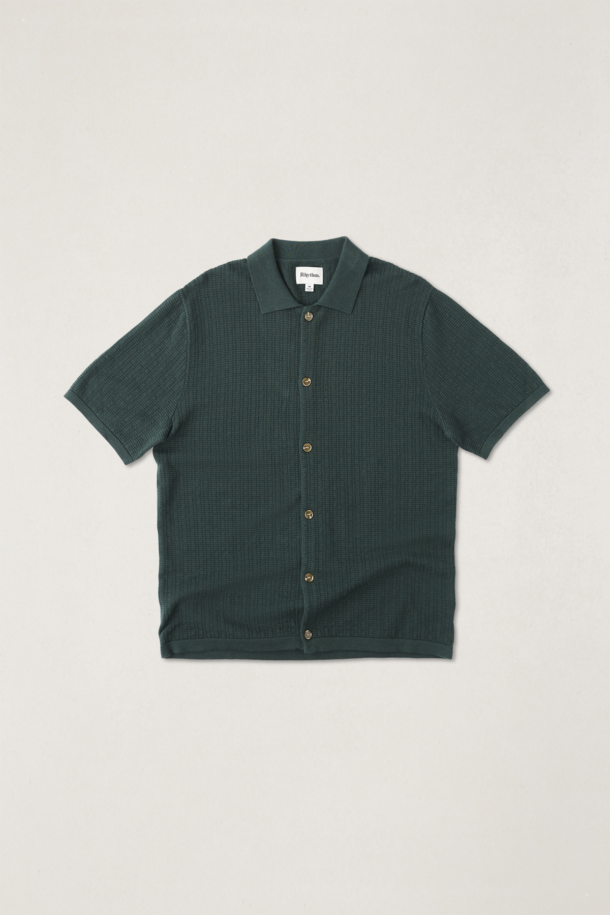 Men's Rhythm Textured Knit S/S Shirt in Forest