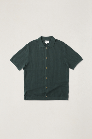 Men's Rhythm Textured Knit S/S Shirt in Forest