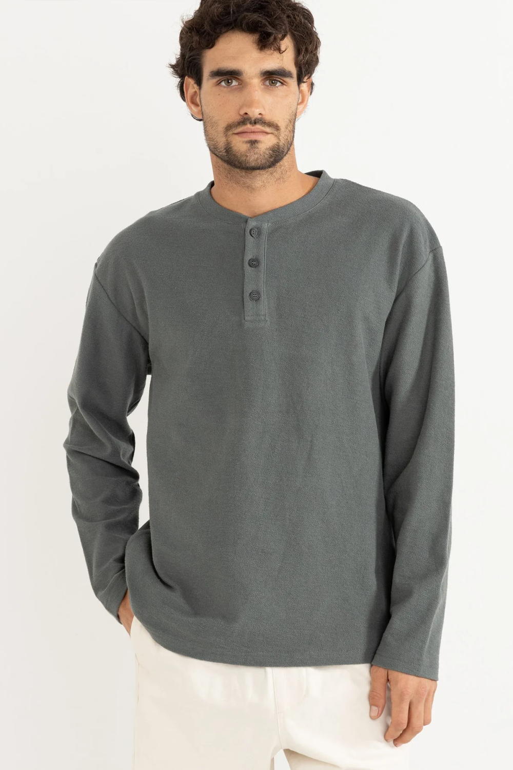 Men's Rhythm Vintage LS Terry in Silver Pine