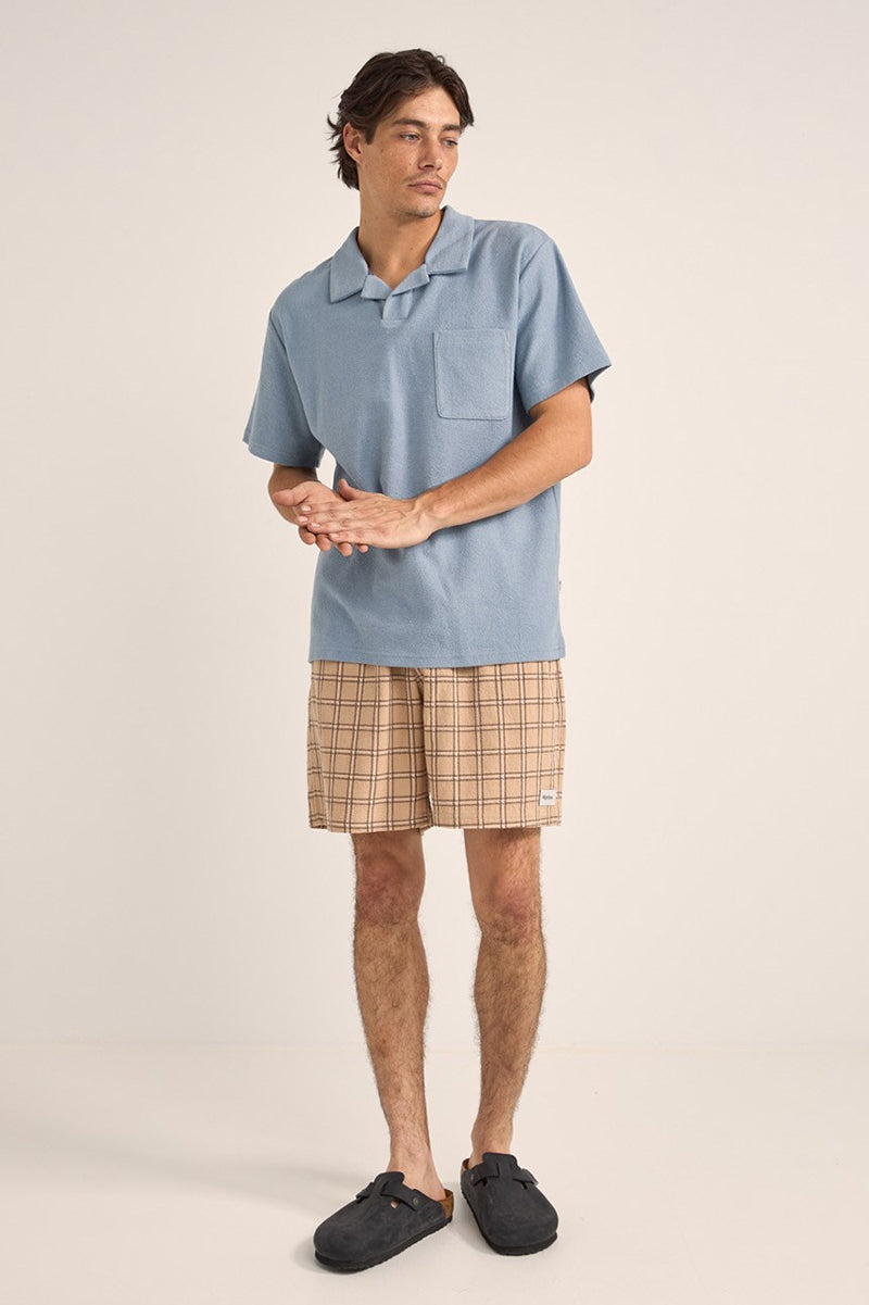 Men's Rhythm Vintage Terry Polo in Slate