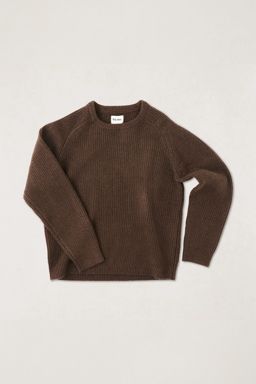 Men's Rhythm Vintage Waffle Knit Sweater in Chocolate