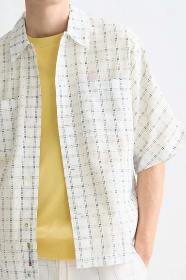 Men's Scotch & Soda Check Loose Fit S/S Shirt