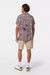 Men's Scotch & Soda AOP S/S Tencel Shirt in Cutout Beach Brown