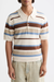 Men's Scotch & Soda Rib Knit Polo in Plaza Taupe Stripe