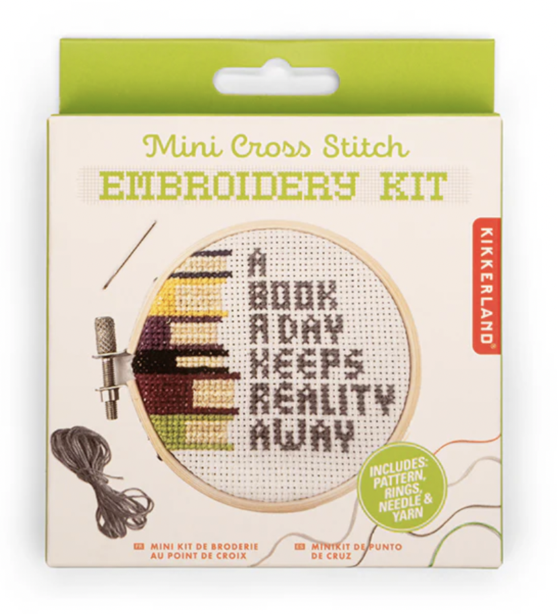 Kikkerland Mini Cross Stitch Books Embroidery Kit