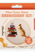 Kikkerland Mini Cross Stitch Cat With Books Embroidery Kit
