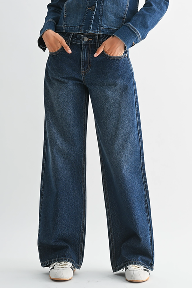 Low Rise Wide Baggy in Dark Wash - Philistine