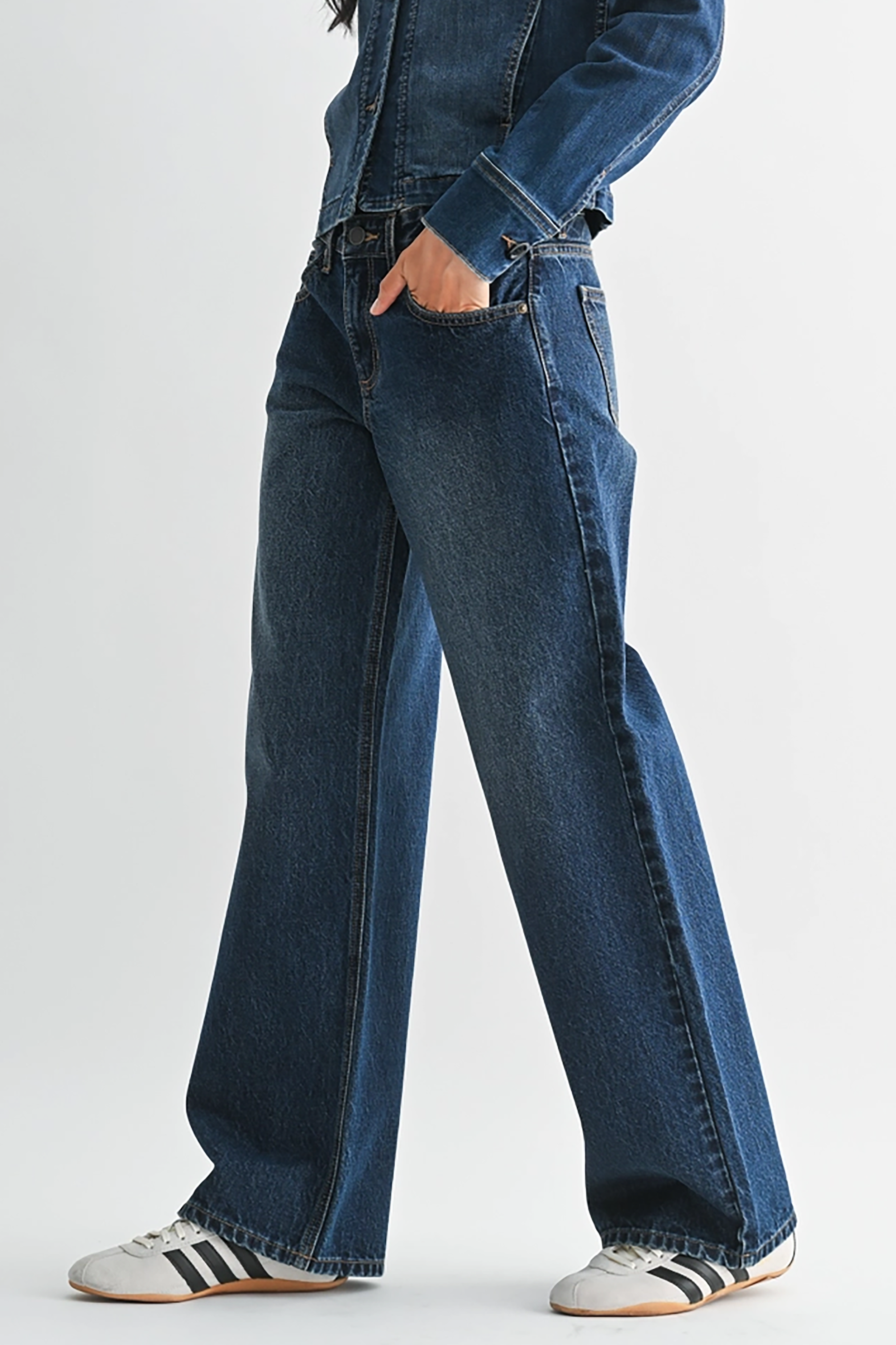 Low Rise Wide Baggy in Dark Wash - Philistine