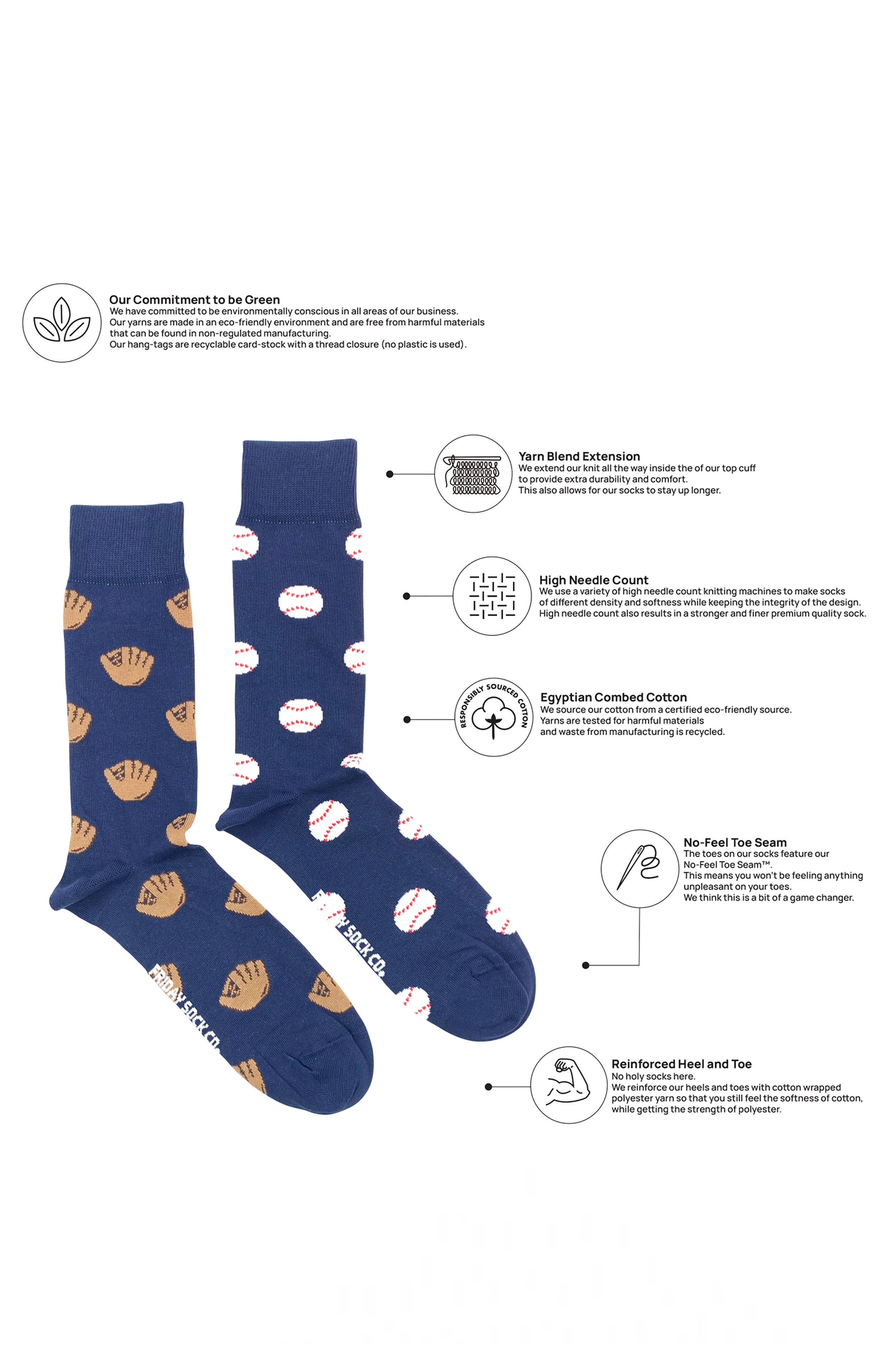 Men's Baseball & Glove Socks