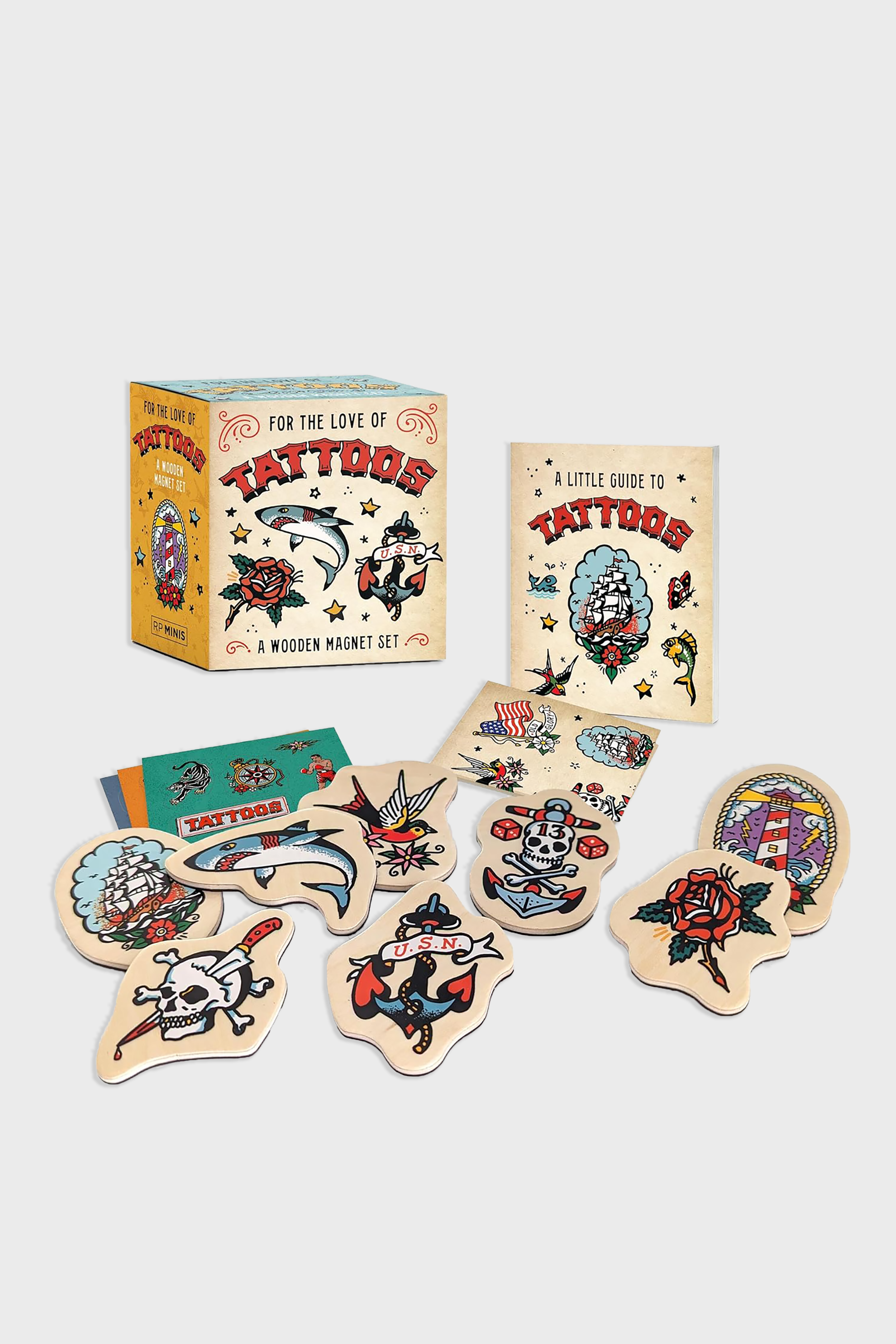 For The Love of Tattoos Wooden Magnet Set