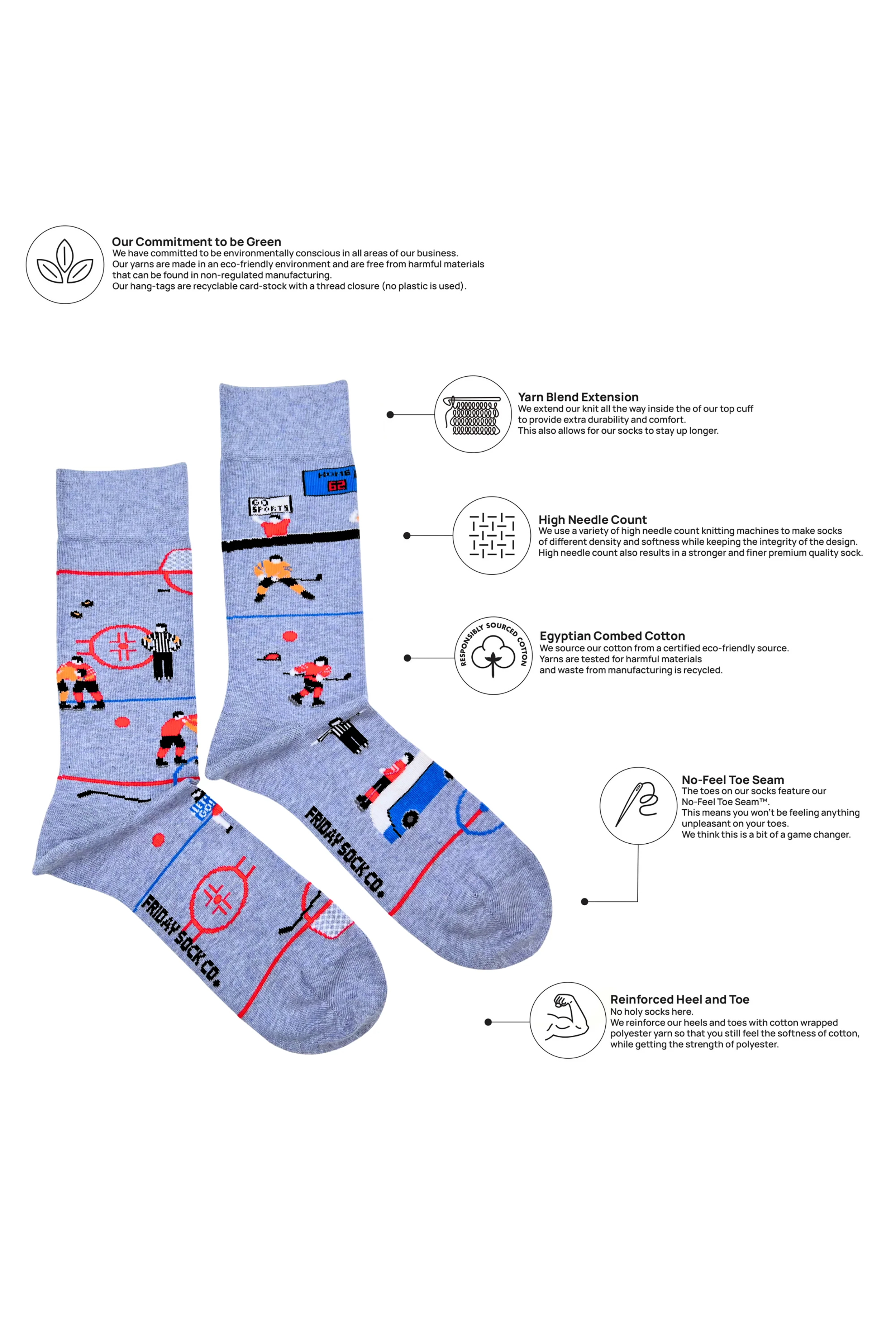 Men's Funny Hockey Scene Socks