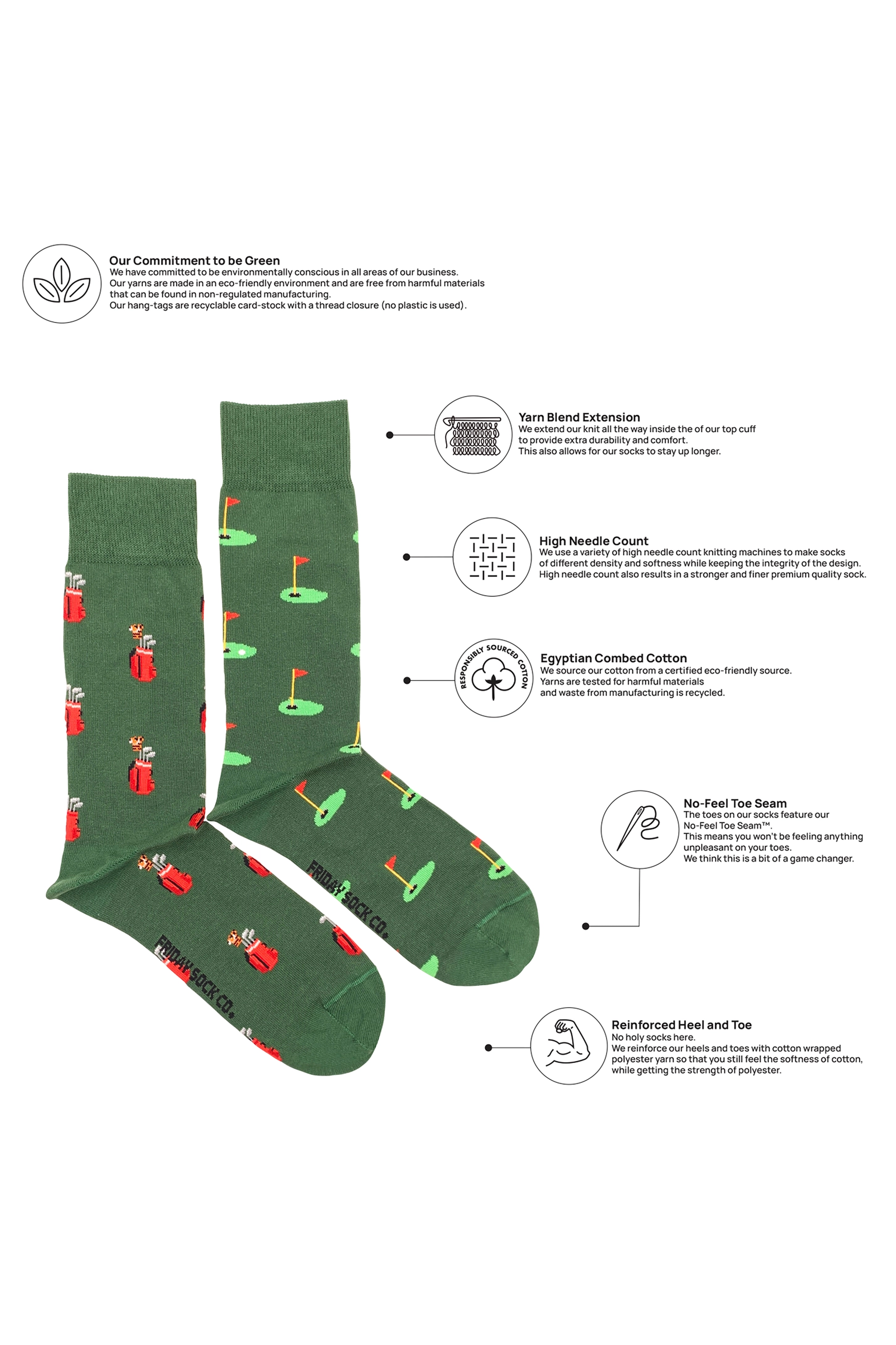Men's Golf Clubs & Green Socks
