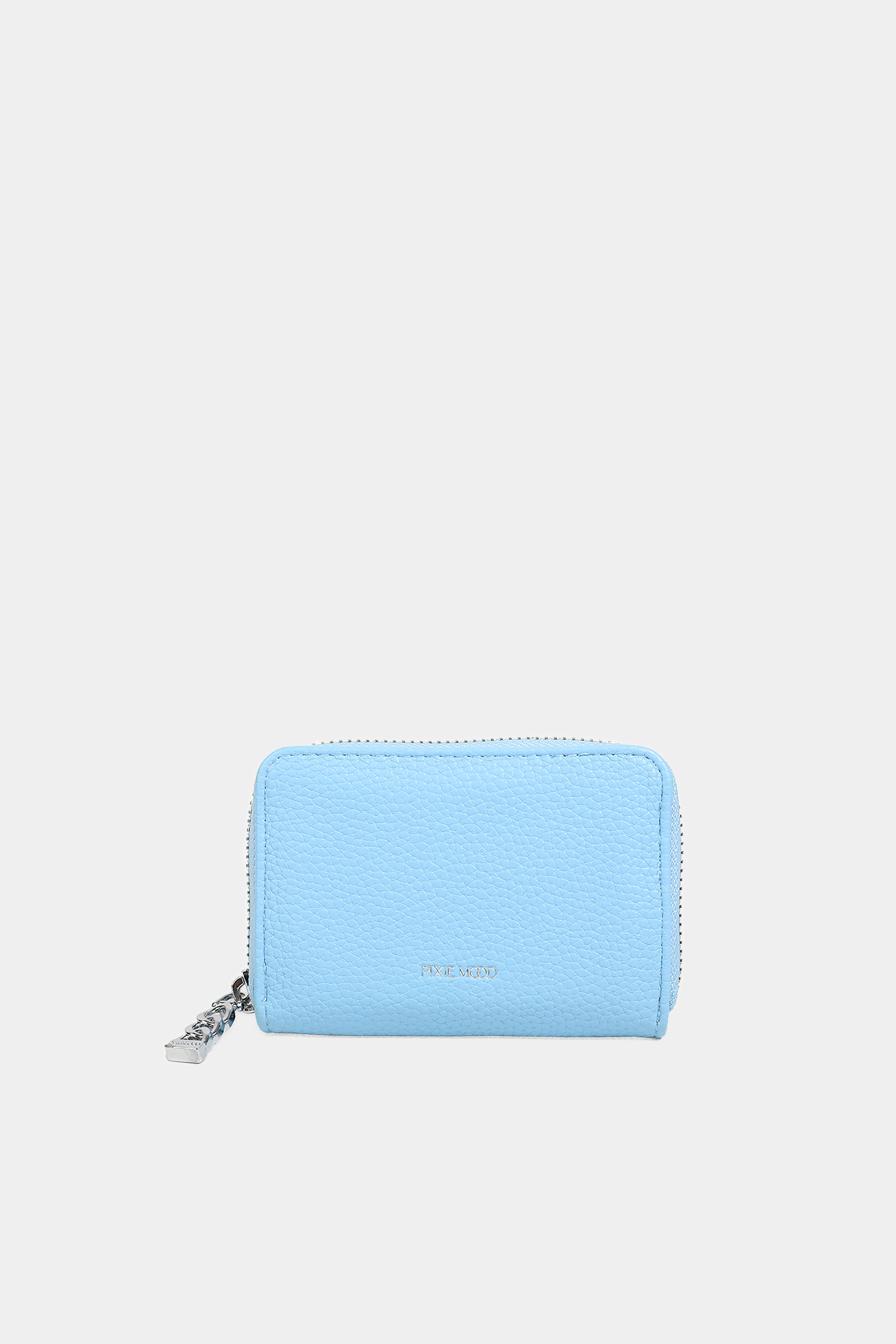 Kimi Card Wallet in Light Blue Pebbled