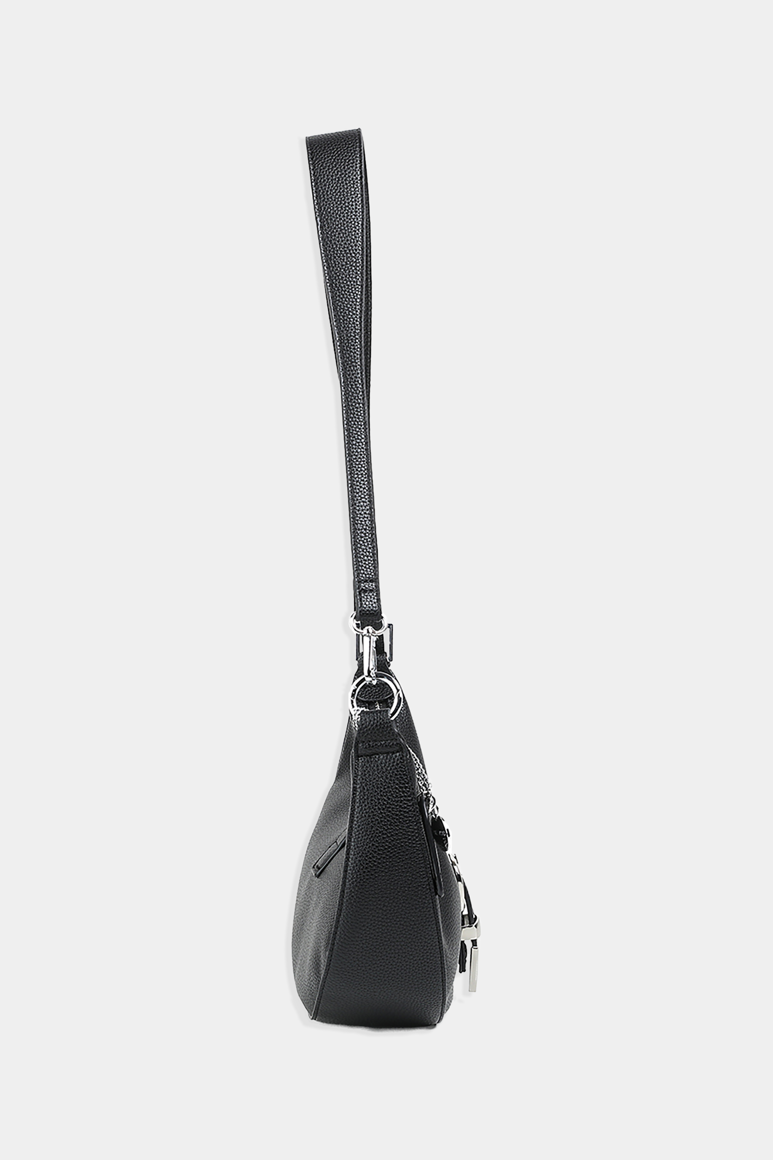 Macy Shoulder Bag in Black Pebbled