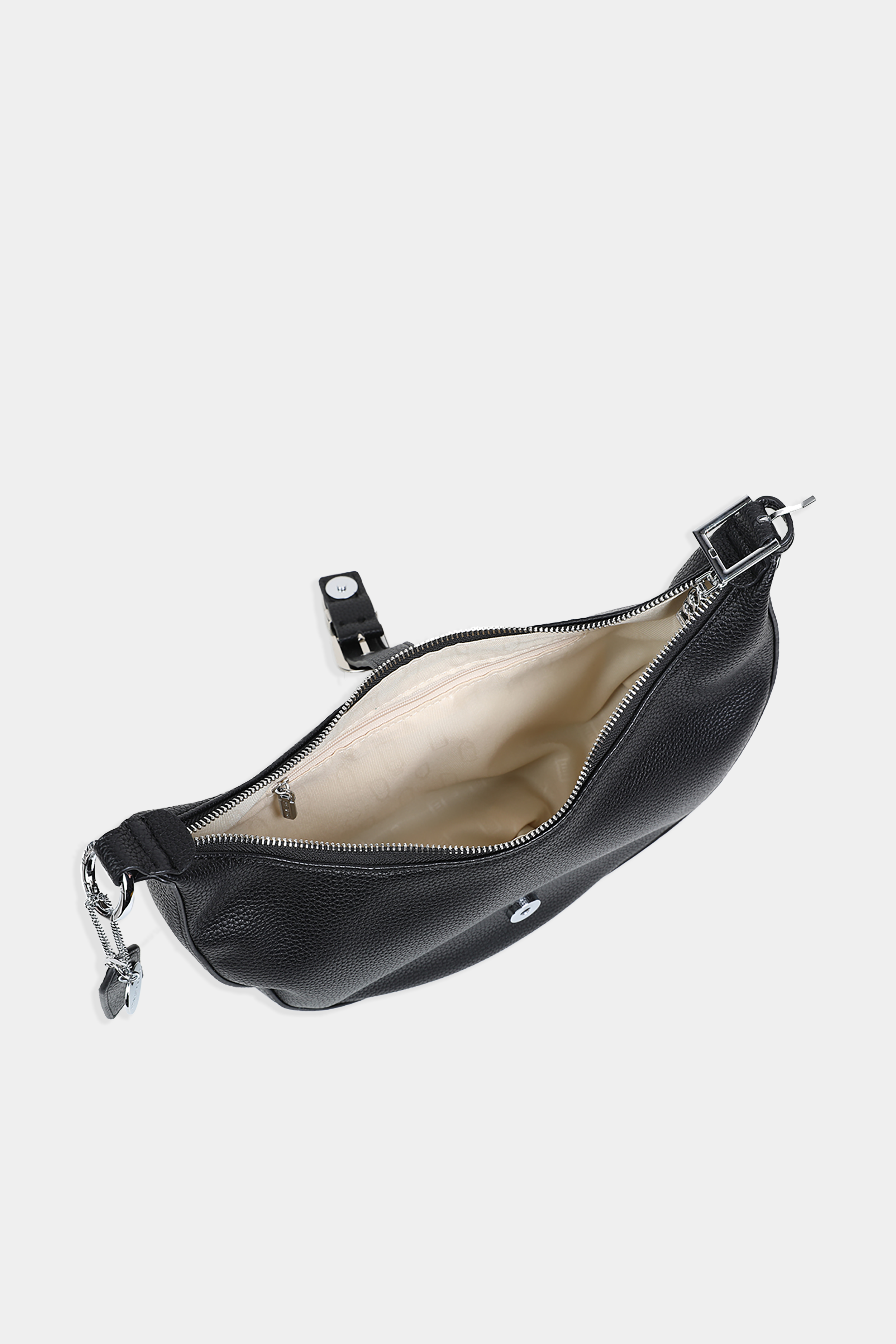 Macy Shoulder Bag in Black Pebbled