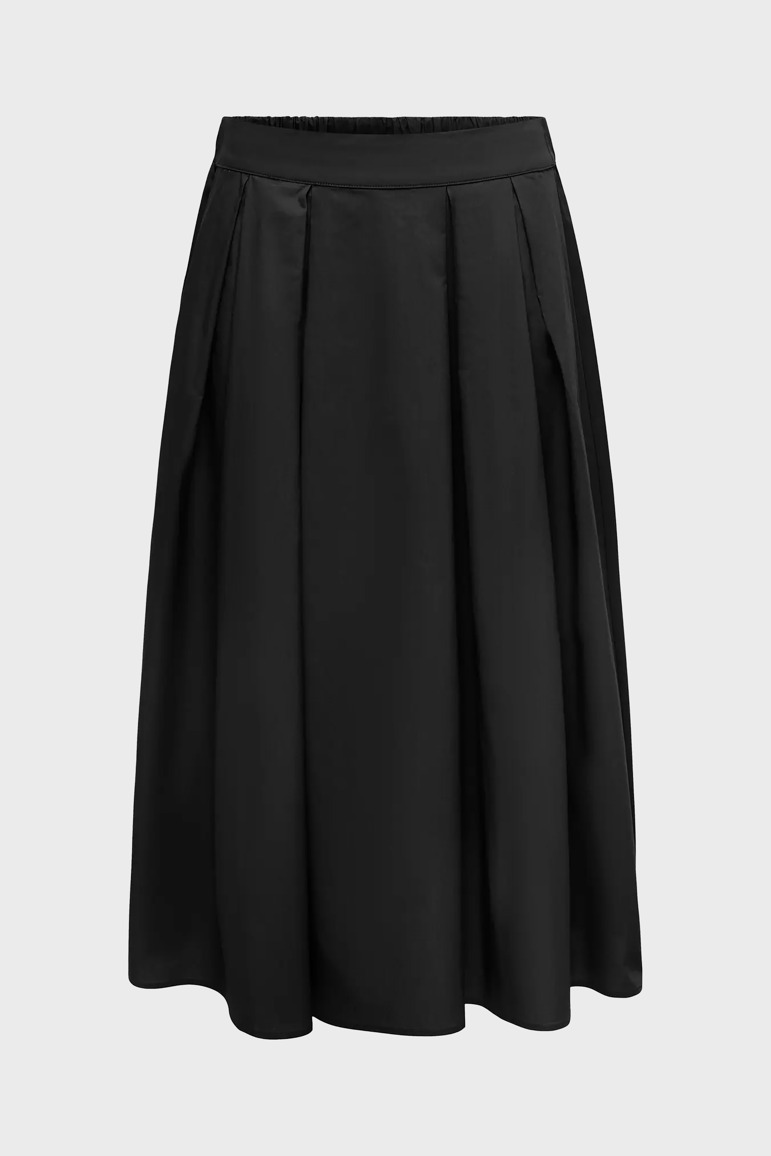 Maila Long Pleat Skirt in Black