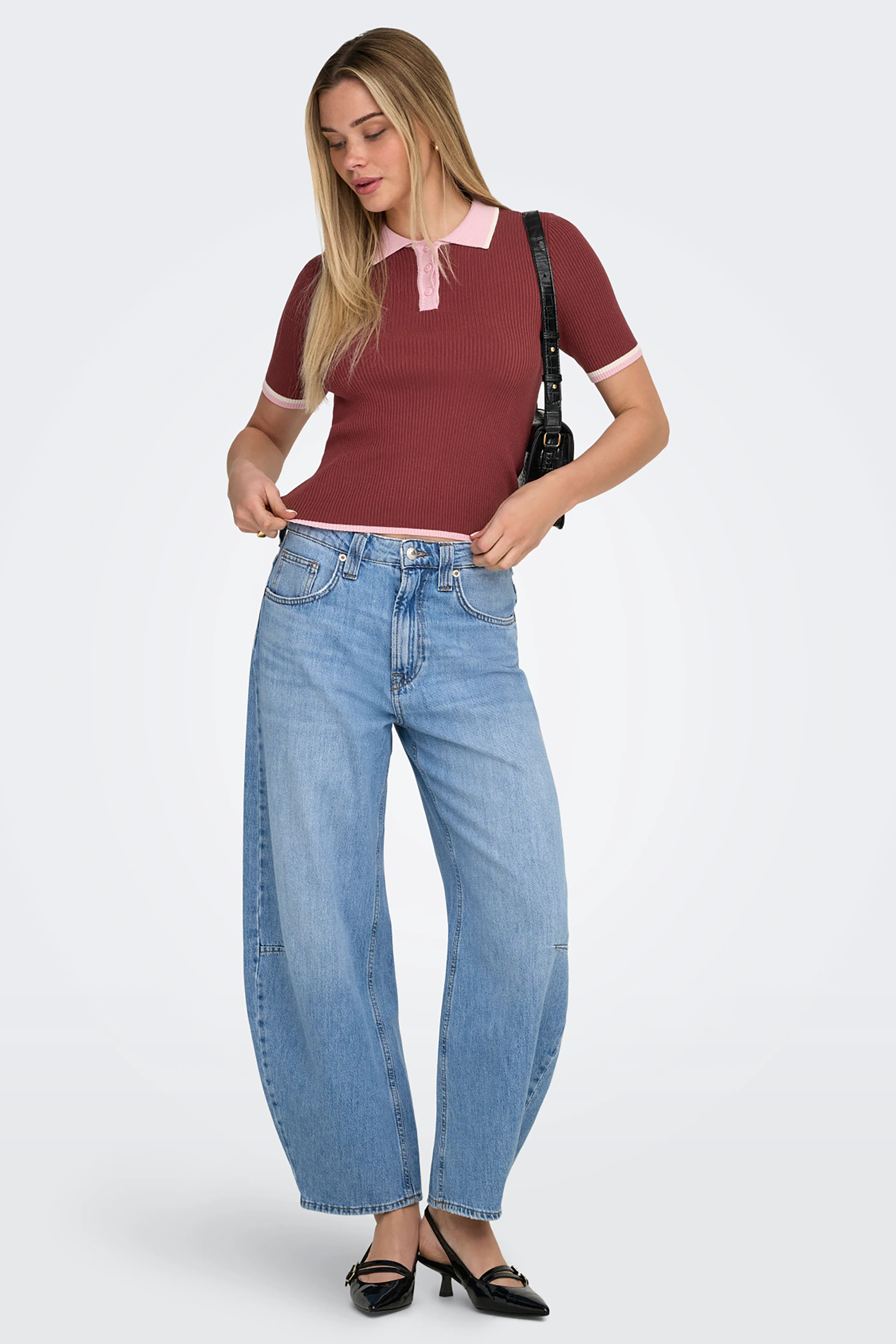 Meddi Contrast Polo in Spiced Apple