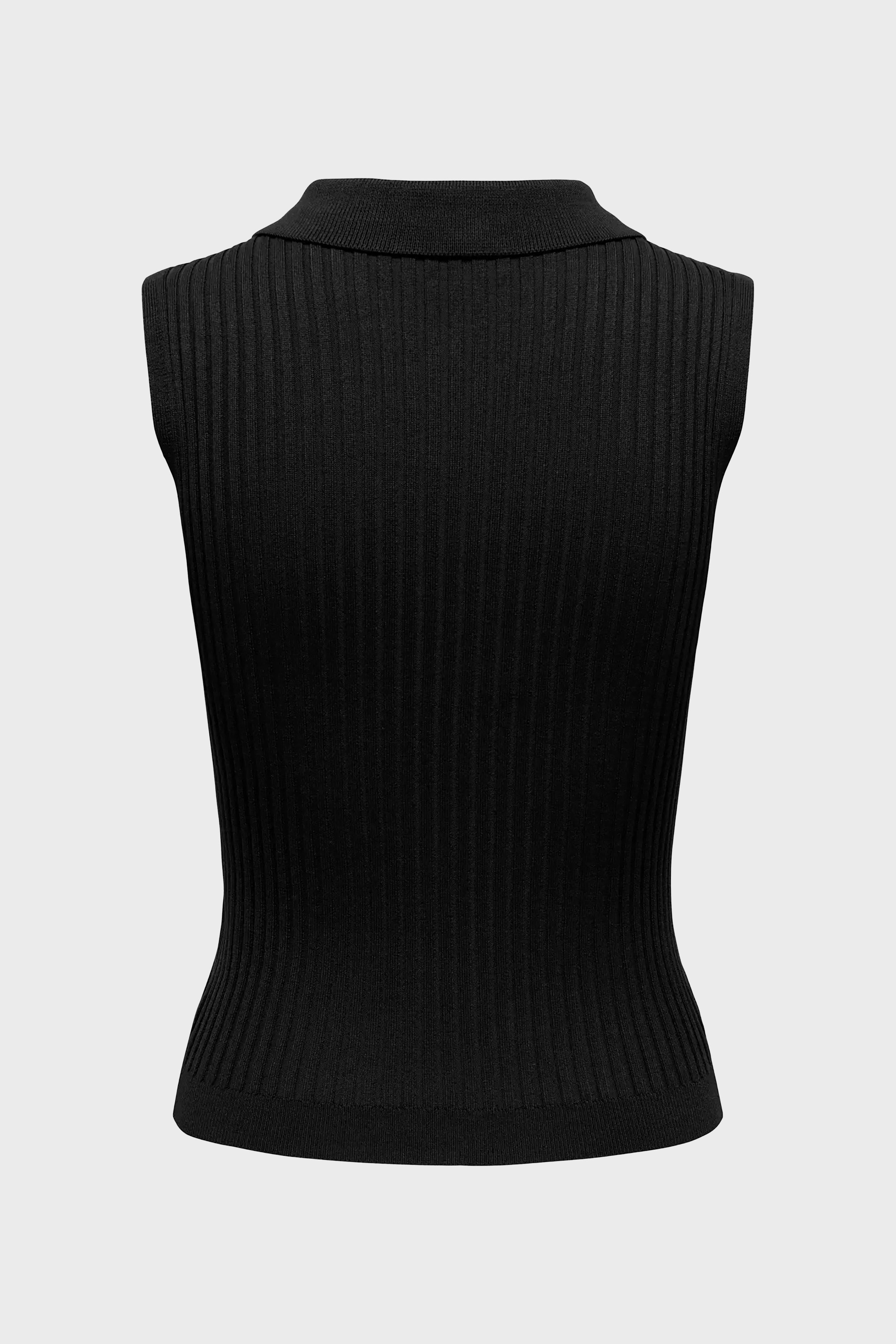 Meddi Sleeveless Zip Cardigan in Black