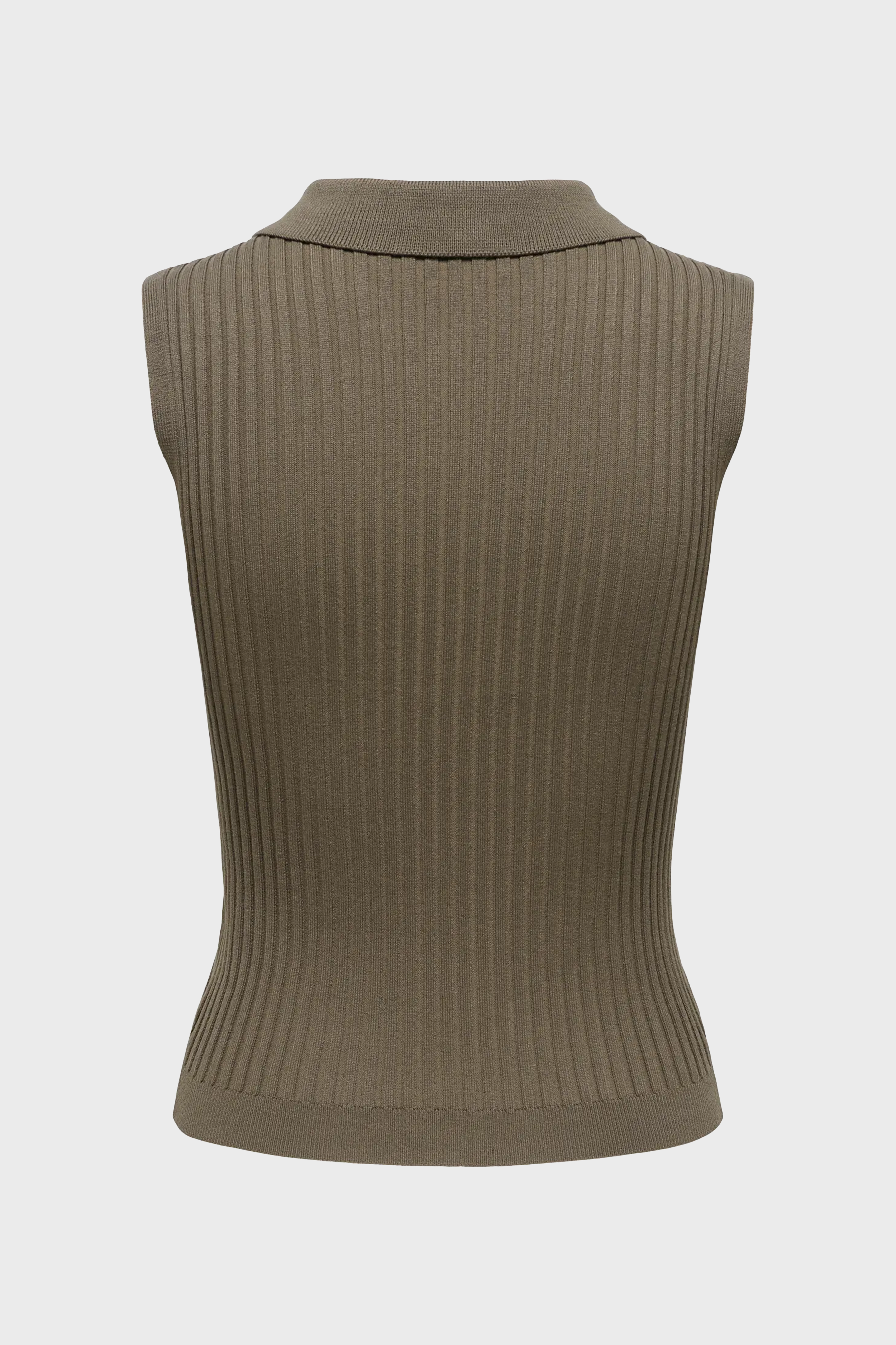 Meddi Sleeveless Zip Cardigan in Canteen