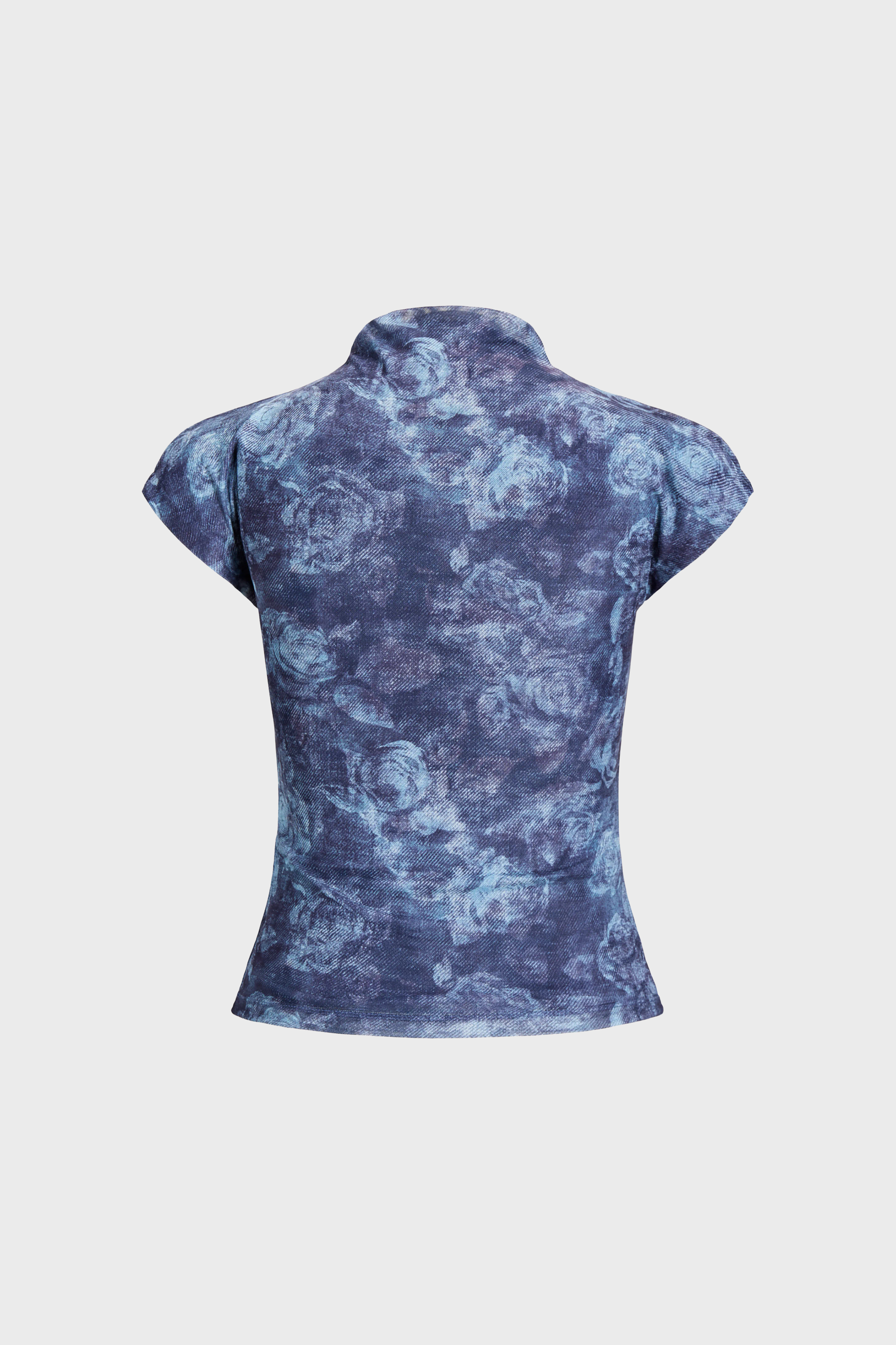 Minna Mesh High Neck Top in Night Sky