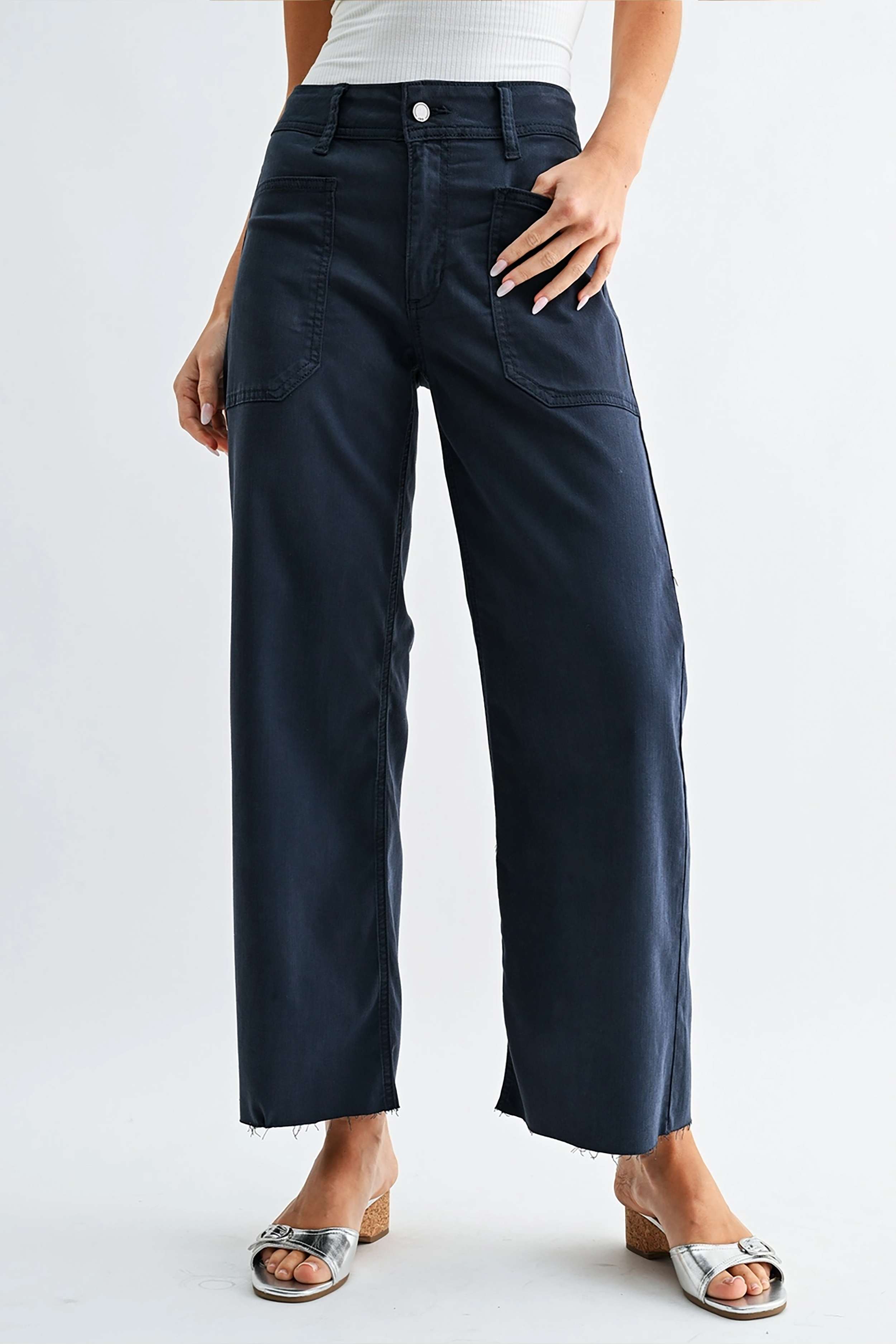 Twill Utility Wide Leg in Navy - Philistine