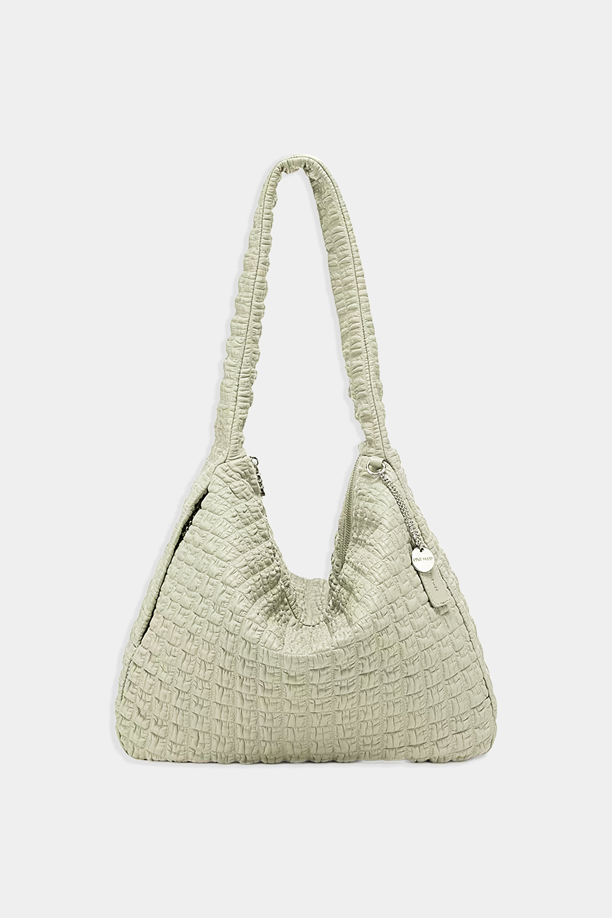 Waffle Shoulder Bag in Light Teal