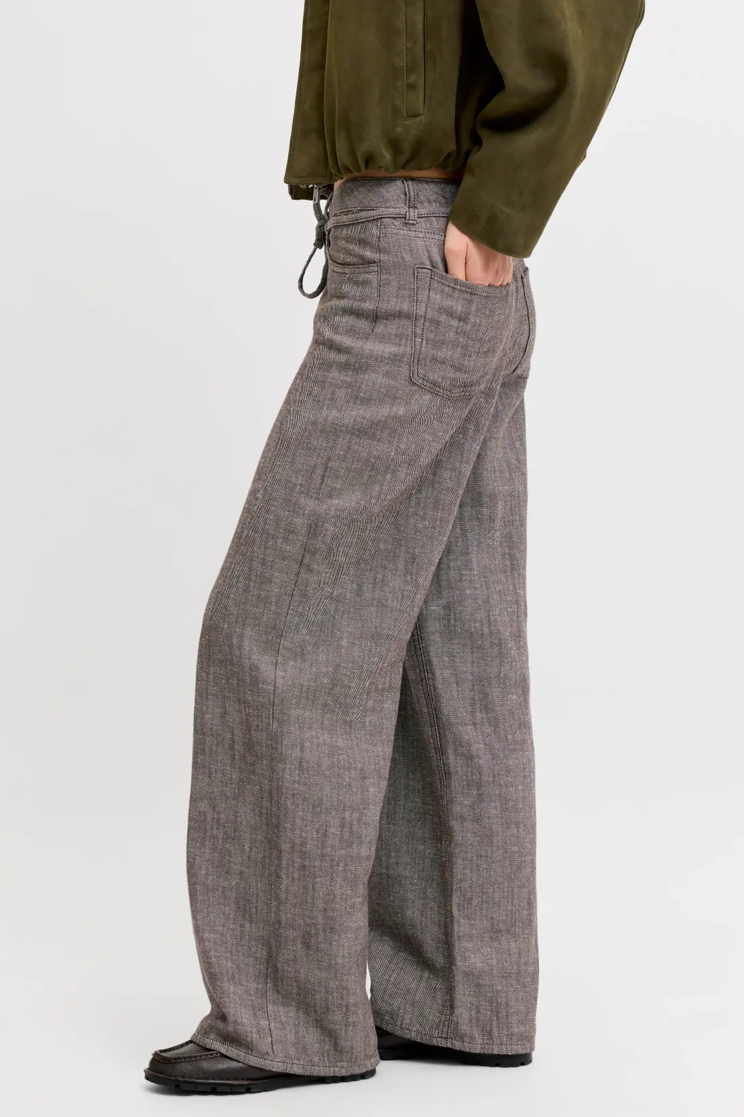 Zoe Wide HR Pant in Seal Brown