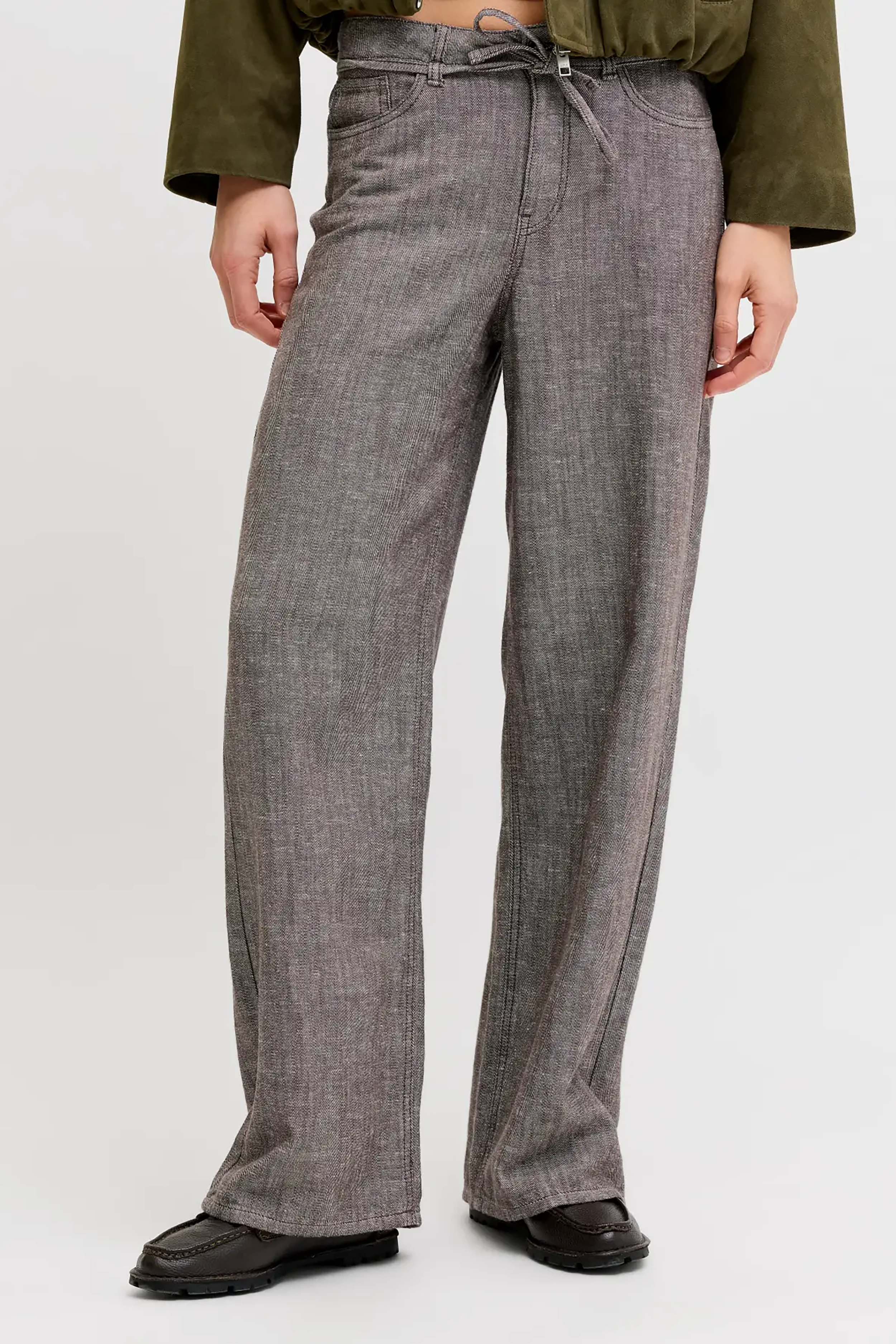 Zoe Wide HR Pant in Seal Brown