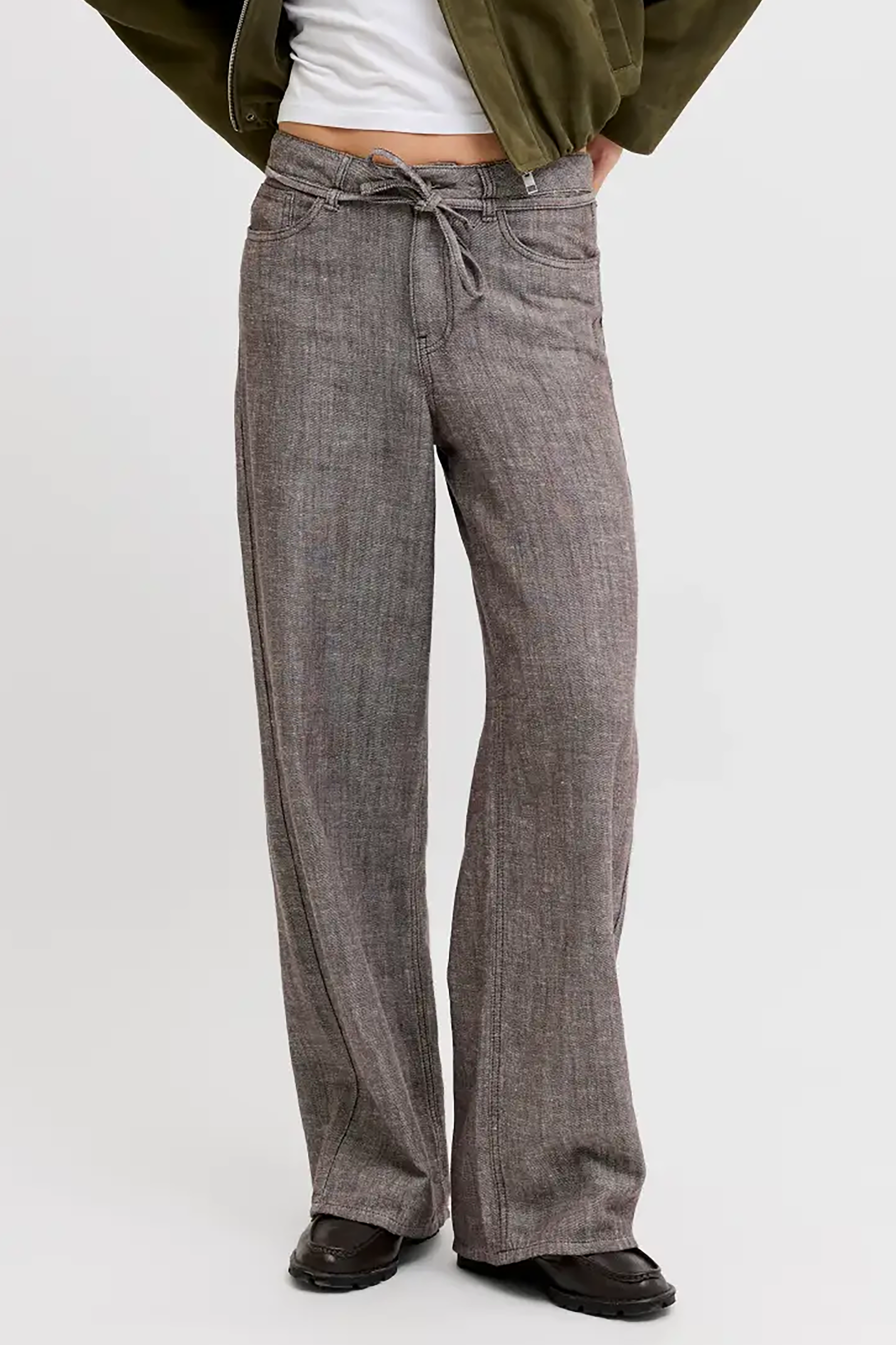 Zoe Wide HR Pant in Seal Brown