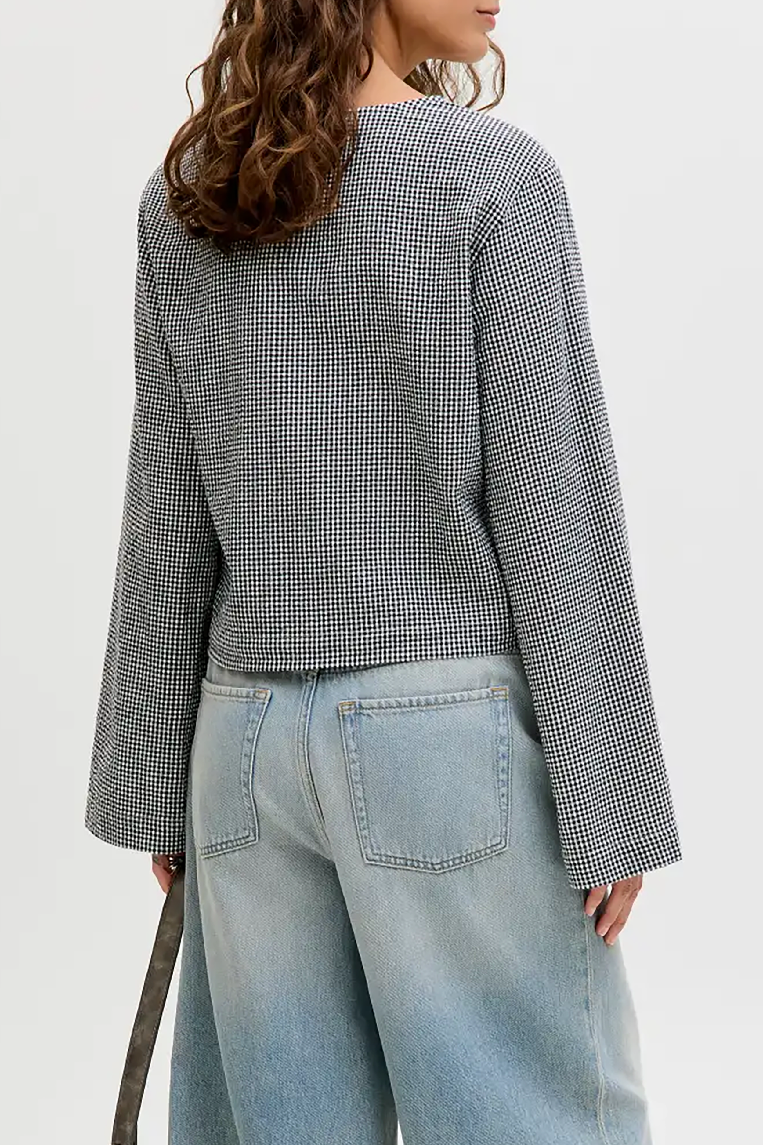 Zoe Seersucker LS Tie Shirt