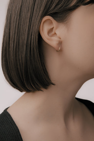 Continuous Micro Hoop Earring in Gold
