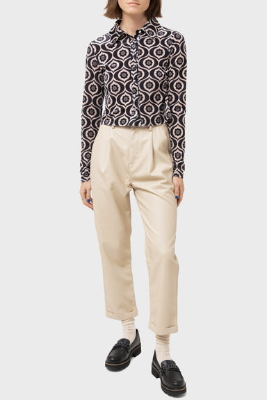 Women's brixton Aberdeen Leather Trouser Pant in Beige