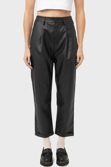 Women's Brixton Aberdeen Leather Trouser Pant in Black