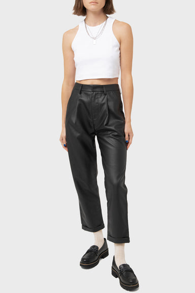 Women's Brixton Aberdeen Leather Trouser Pant in Black