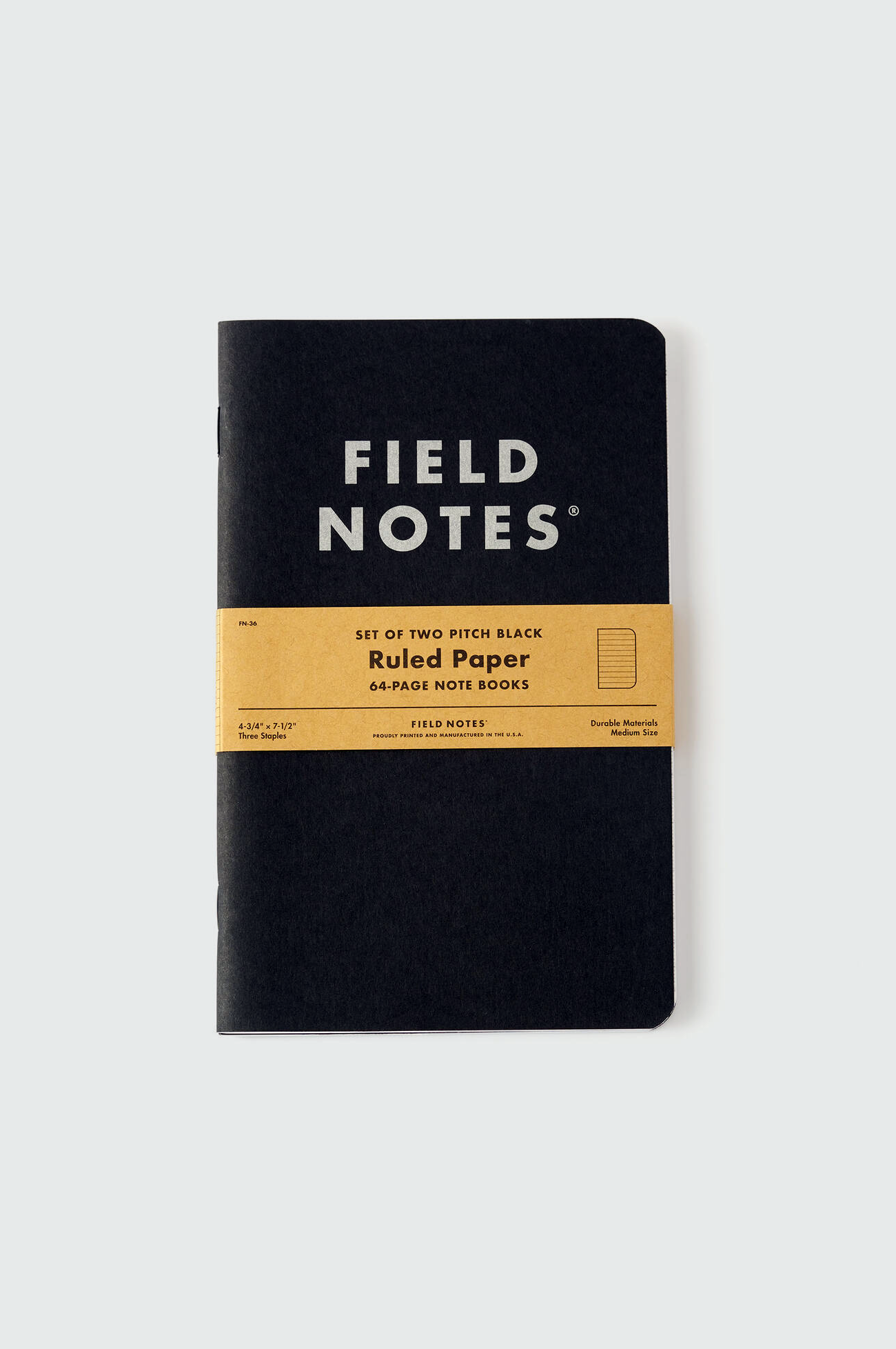 Field Notes Pitch Black Notebook Ruled 2 Pack