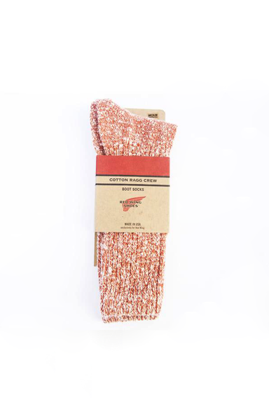 Cotton Ragg Crew Sock in Red - Philistine