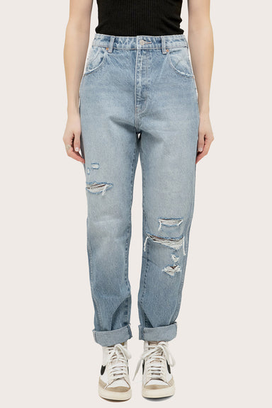 Women's Rollas Elle Jean in Distressed Garage Blue