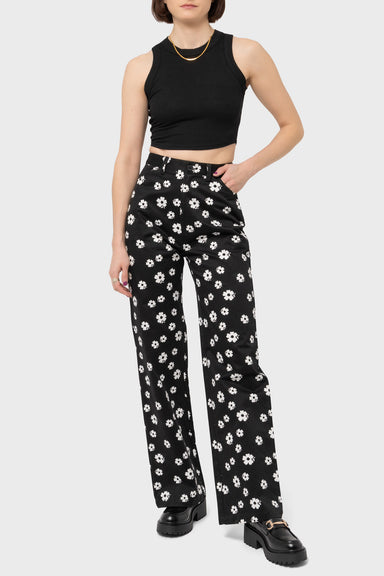 Women's Rollas Heidi Pant in Black Floral