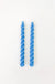 Twisted Taper Candle in Mediterranean Blue