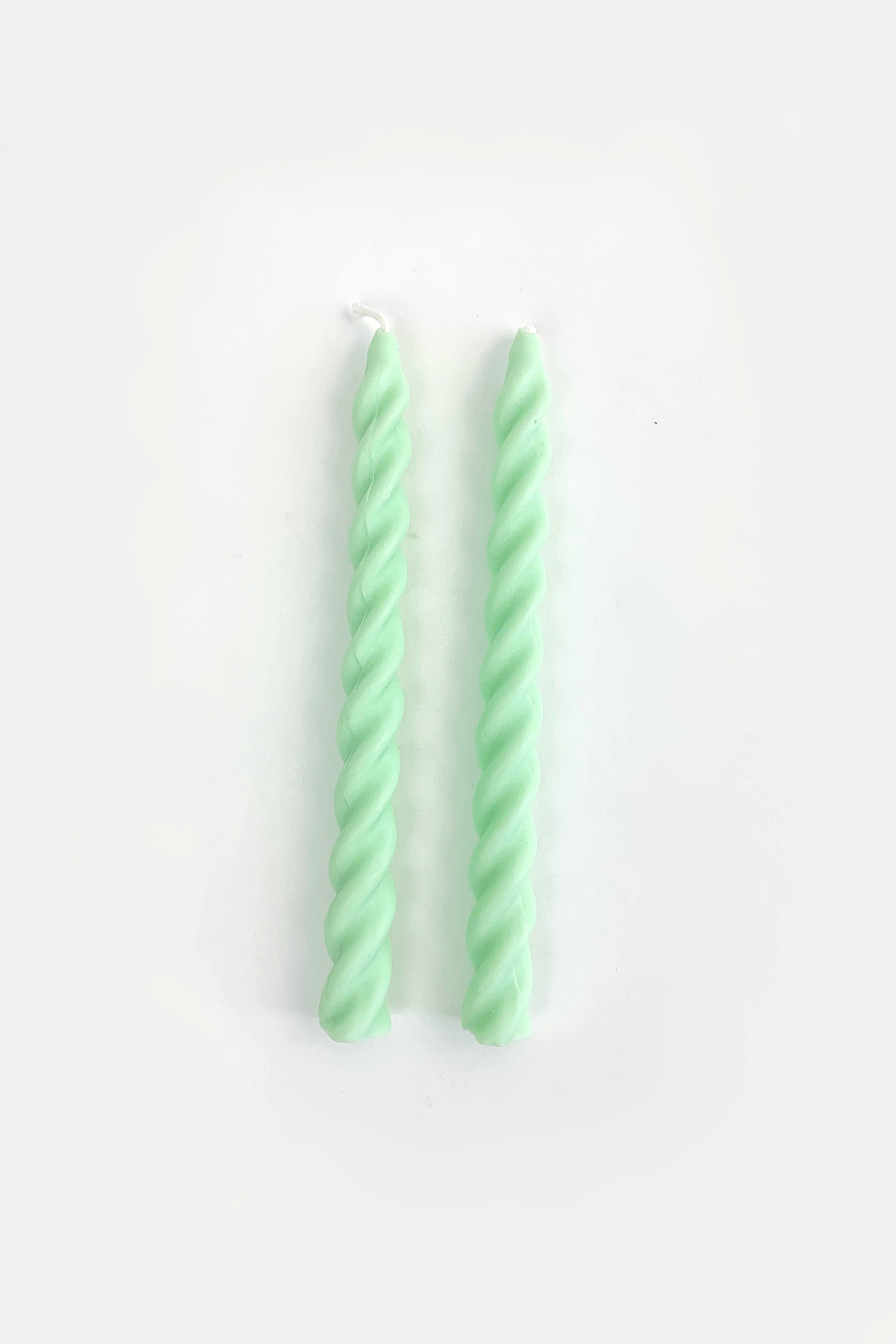 Twisted Beeswax Candle in  Mint