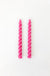 Twisted Taper Candle in Raspberry