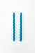 Twisted Taper Candle in Turquoise