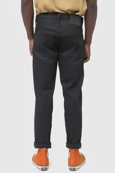 Men's Unbranded Relaxed Taper Fit Black Stretch Selvedge