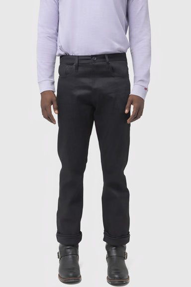 Men's Unbranded Straight Fit Black Stretch Selvedge Denim