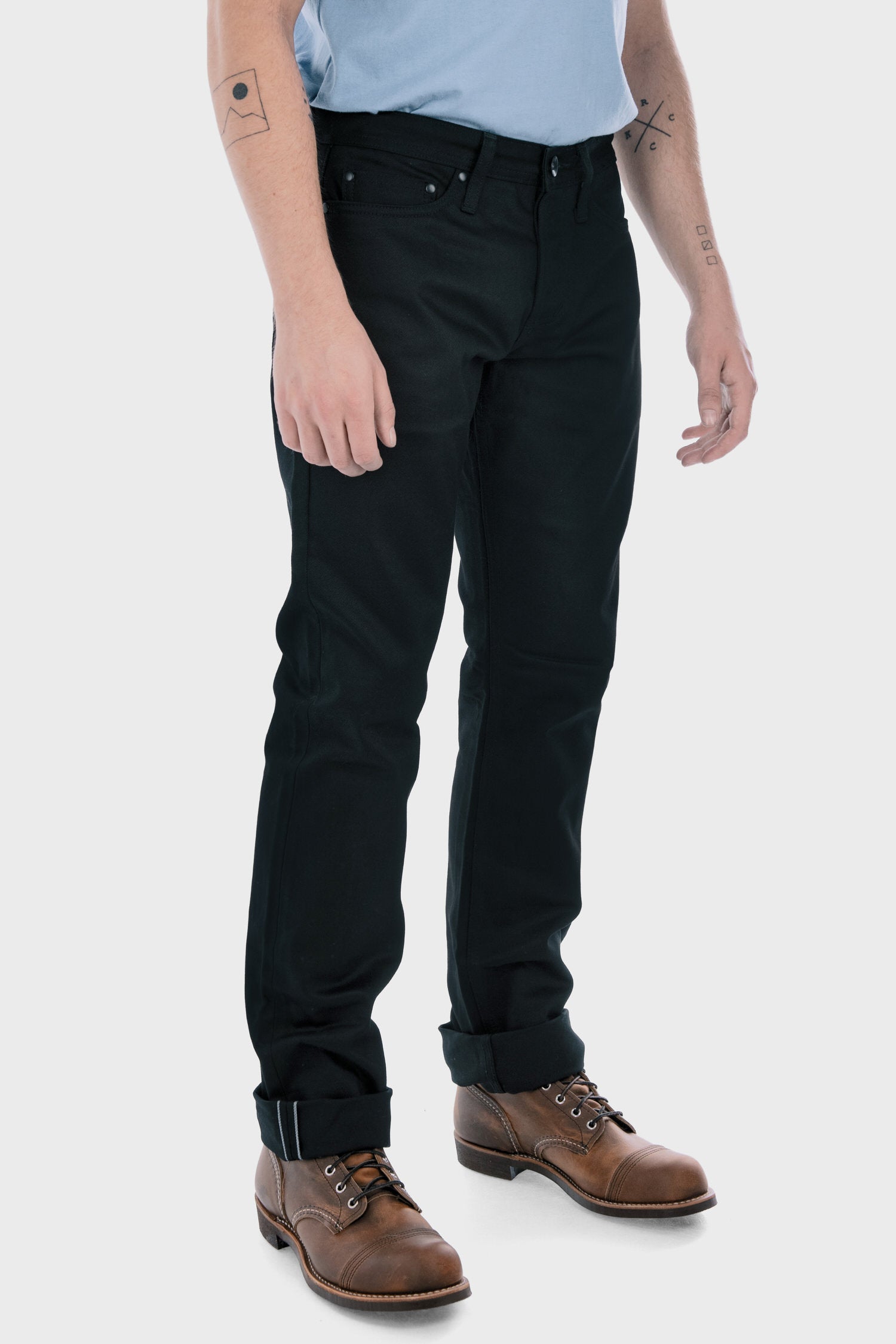Unbranded Tapered Fit Chino in Black - Philistine