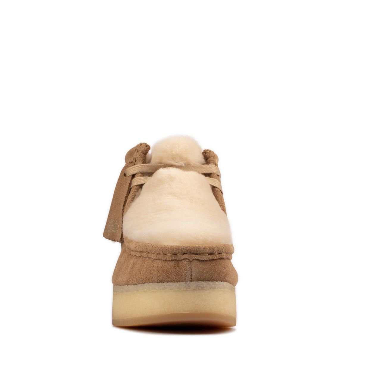 Women's Clarks Originals Wallabee Wedge in Light Tan Suede